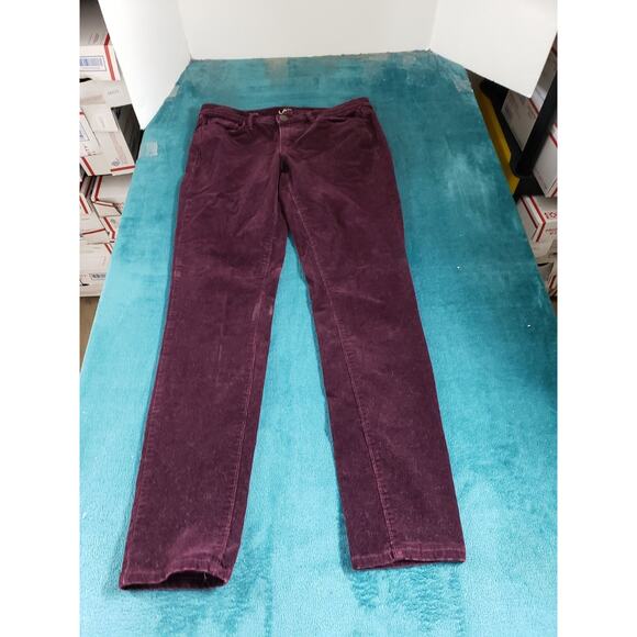 Loft Jeans Size 6 Womens Purple Corduroy Pants Ladies Mid Rise Modern Skinny - Picture 1 of 12